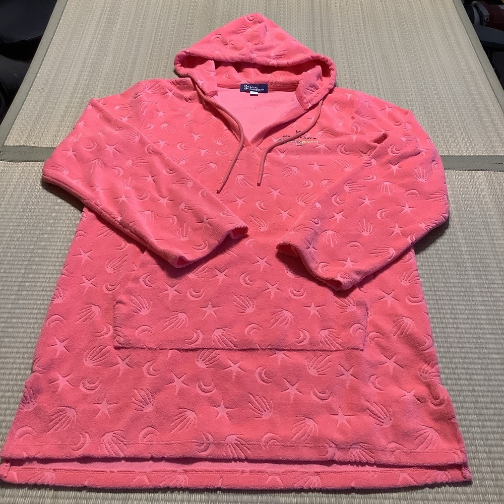Royal Caribbean Coral Terry Hooded Pullover Swim Cover Up